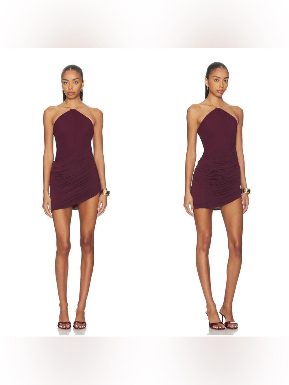 NWT Ronny Kobo × REVOLVE × FWRD Delphine Dress in Burgundy